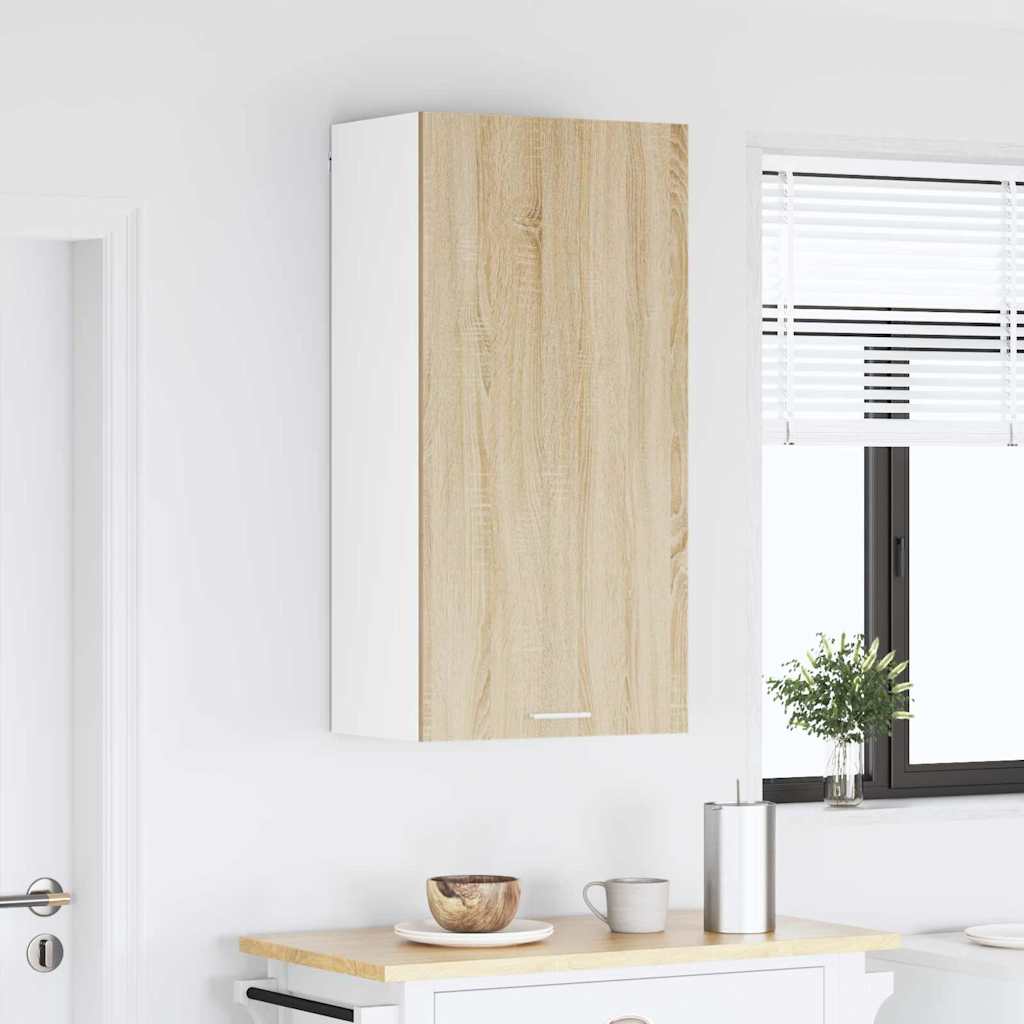 Hanging Cabinet Sonoma Oak and White 50 x 31 x 100 cm