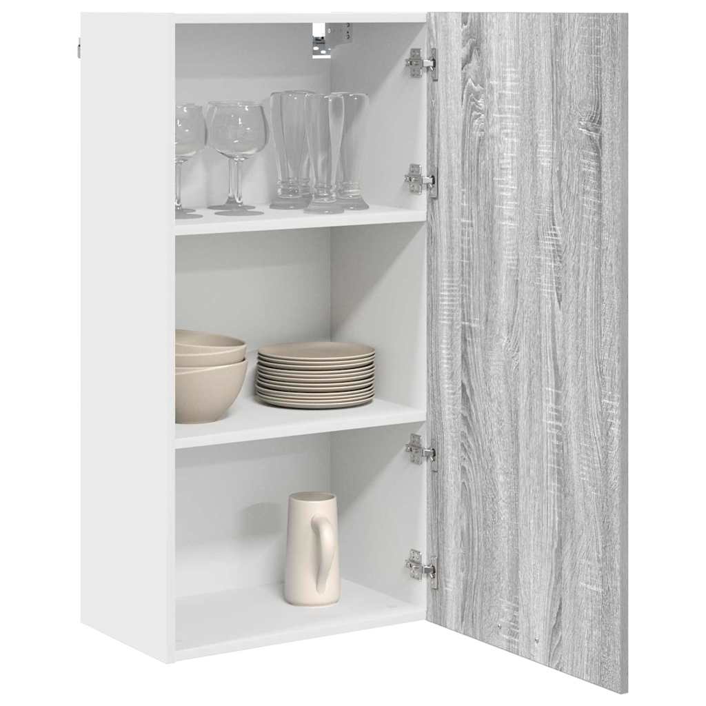 Hanging Cabinet Grey Sonoma and White 50 x 31 x 100 cm