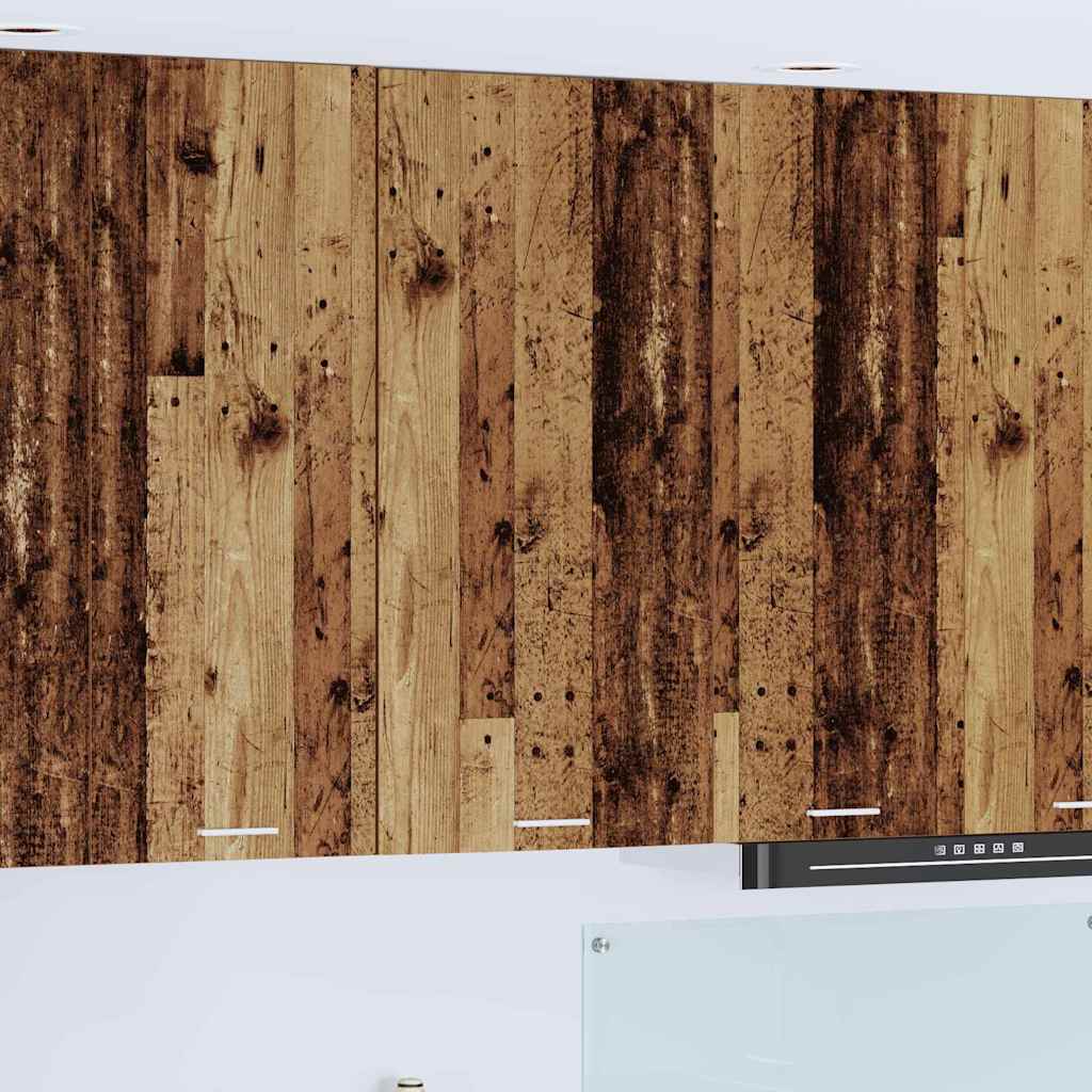 Hanging Cabinet Old Wood and White 50 x 31 x 100 cm