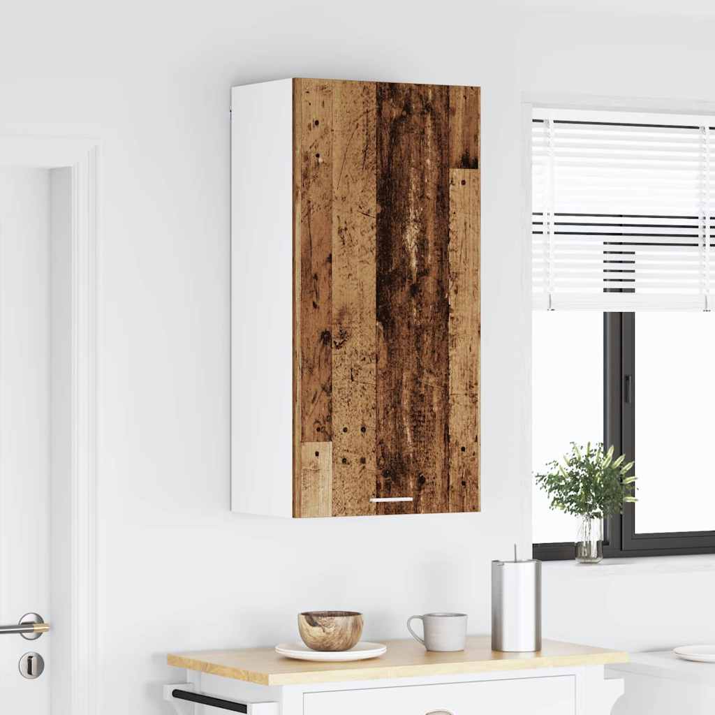 Hanging Cabinet Old Wood and White 50 x 31 x 100 cm