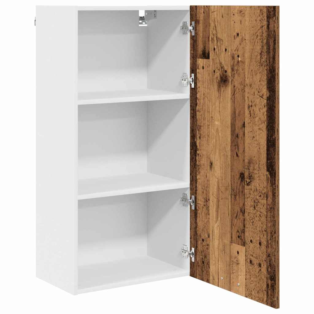 Hanging Cabinet Old Wood and White 50 x 31 x 100 cm