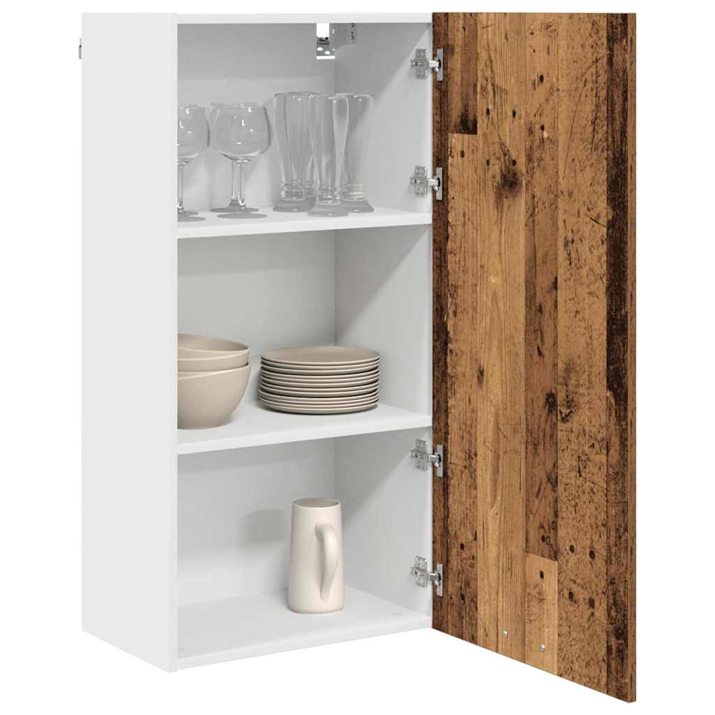 Hanging Cabinet Old Wood and White 50 x 31 x 100 cm