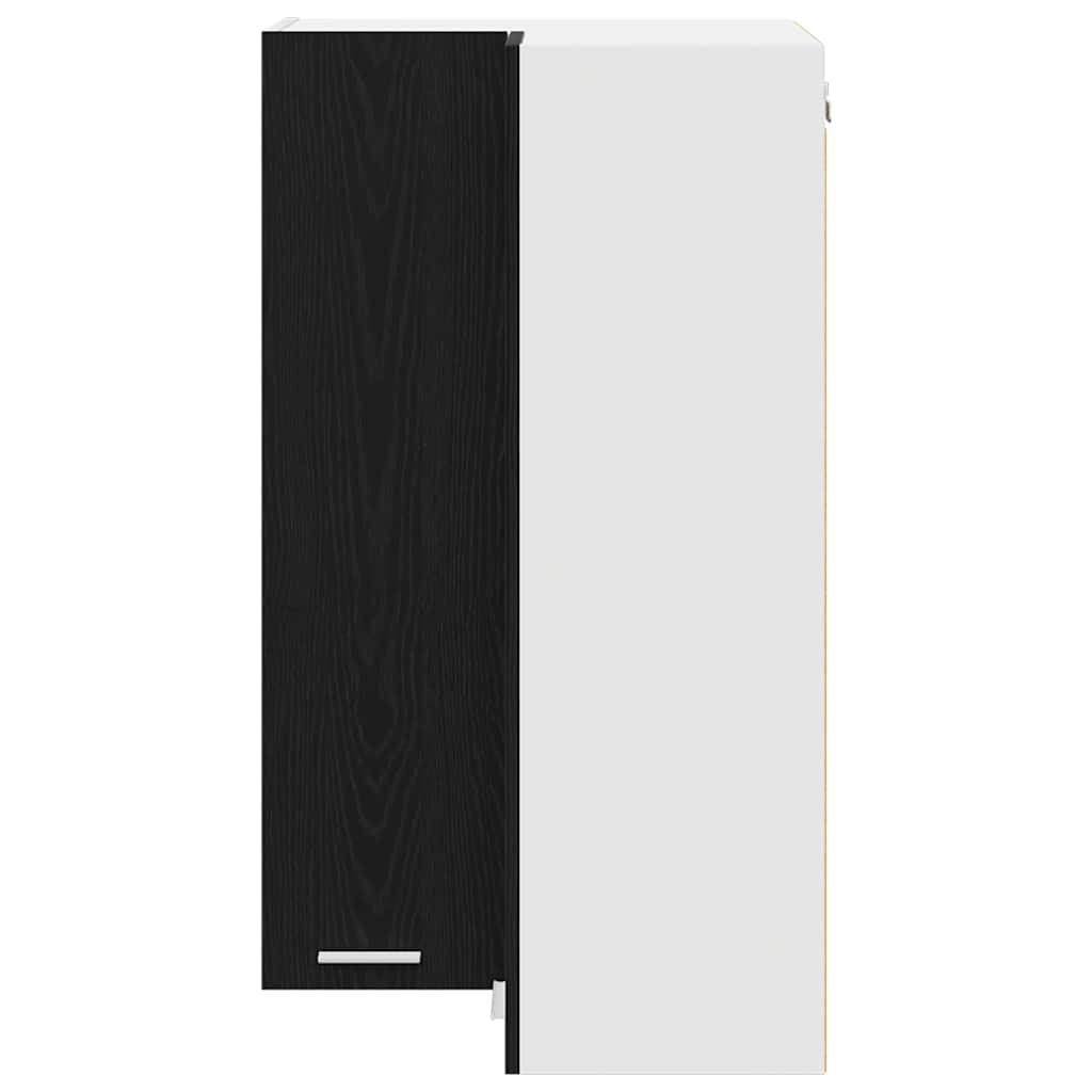 Hanging Cabinet Black Oak and White 57 x 57 x 100 cm