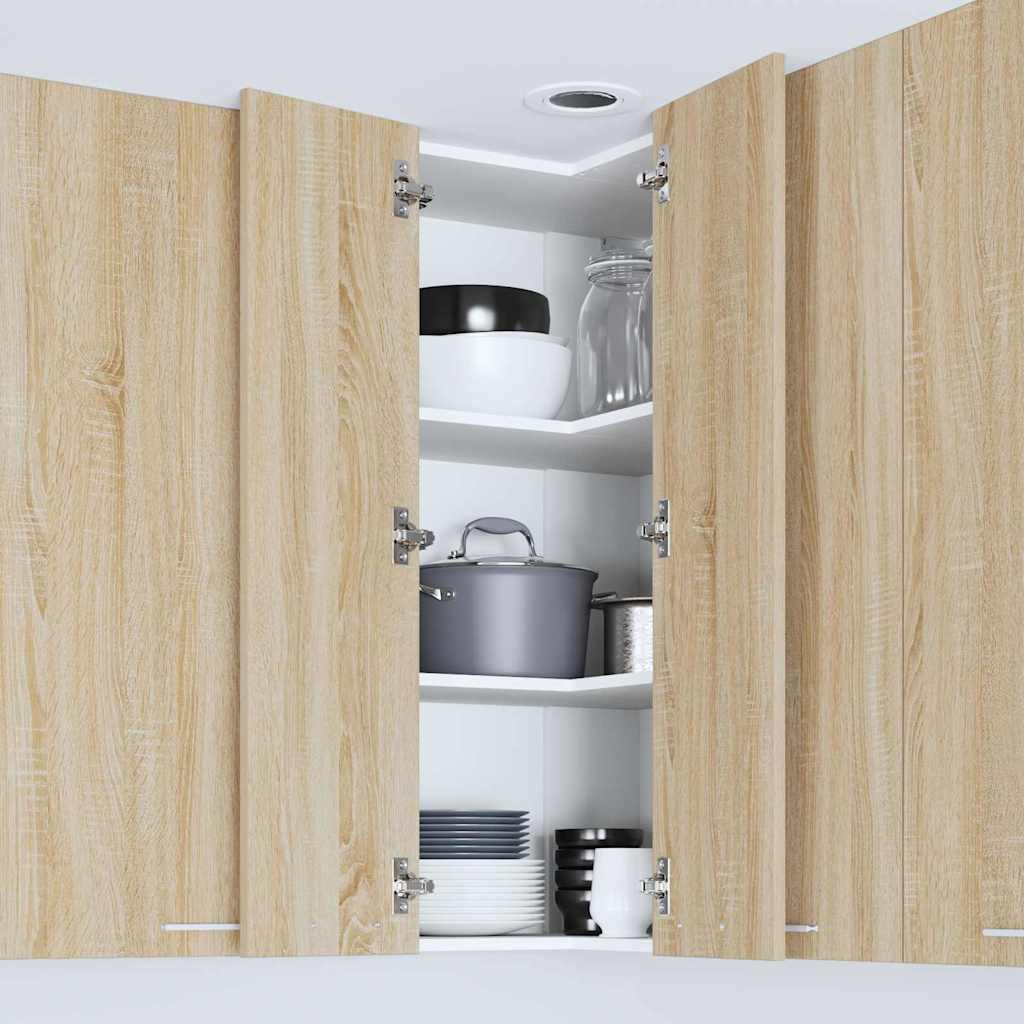 Hanging Cabinet Sonoma Oak and White 57 x 57 x 100 cm