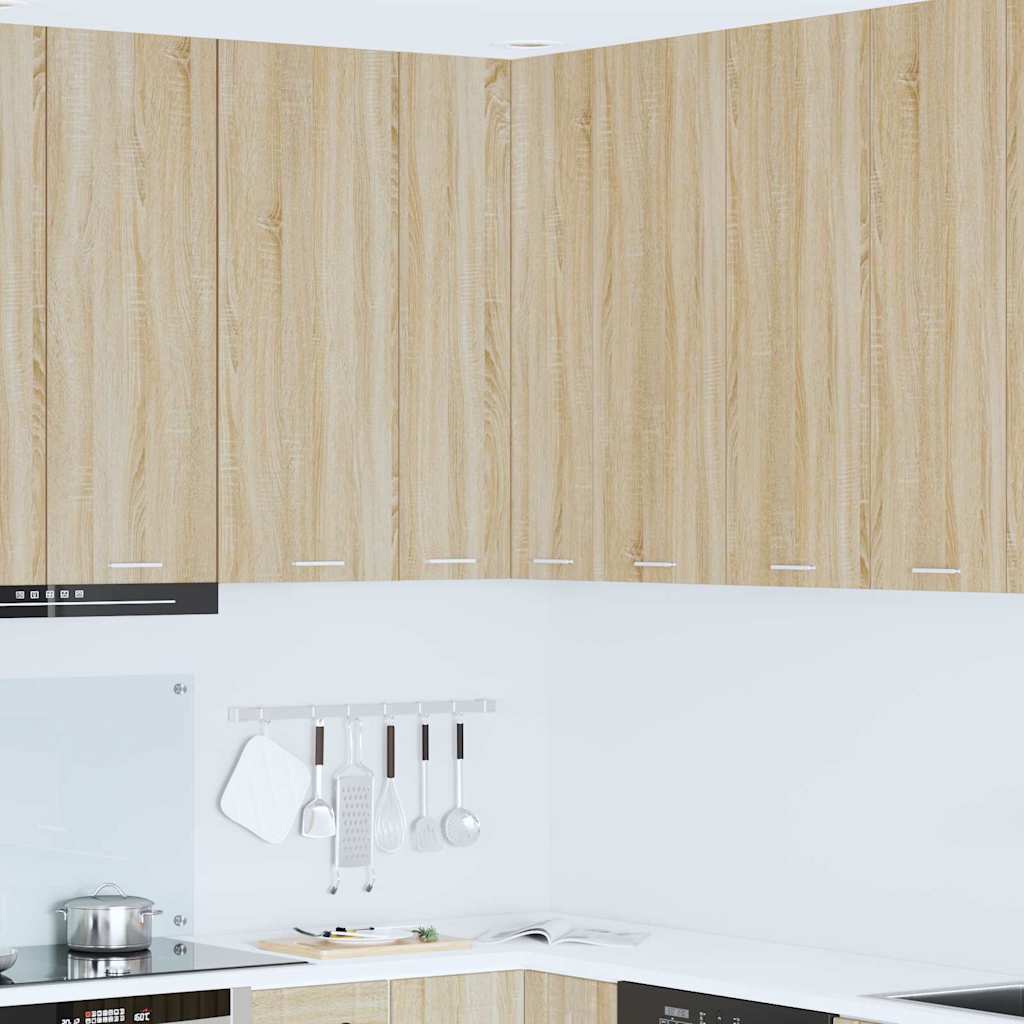 Hanging Cabinet Sonoma Oak and White 57 x 57 x 100 cm