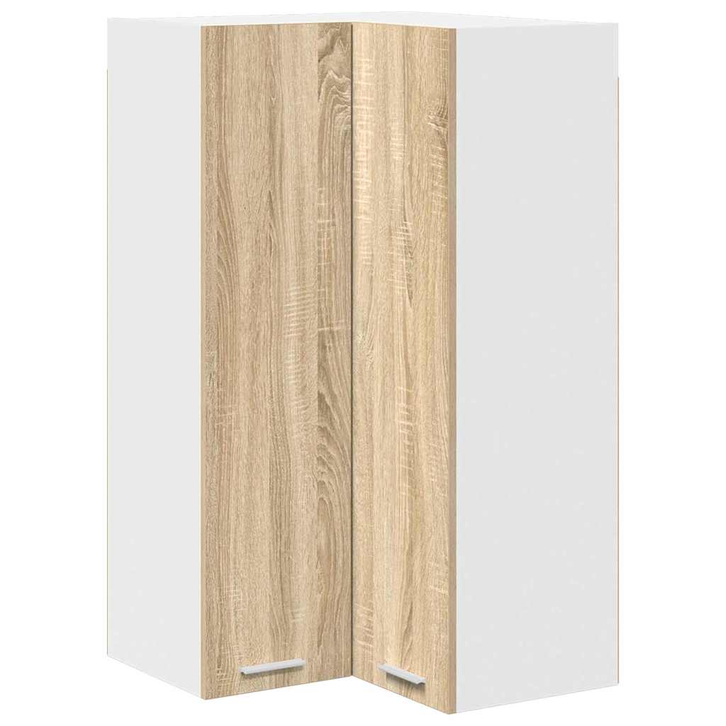 Hanging Cabinet Sonoma Oak and White 57 x 57 x 100 cm