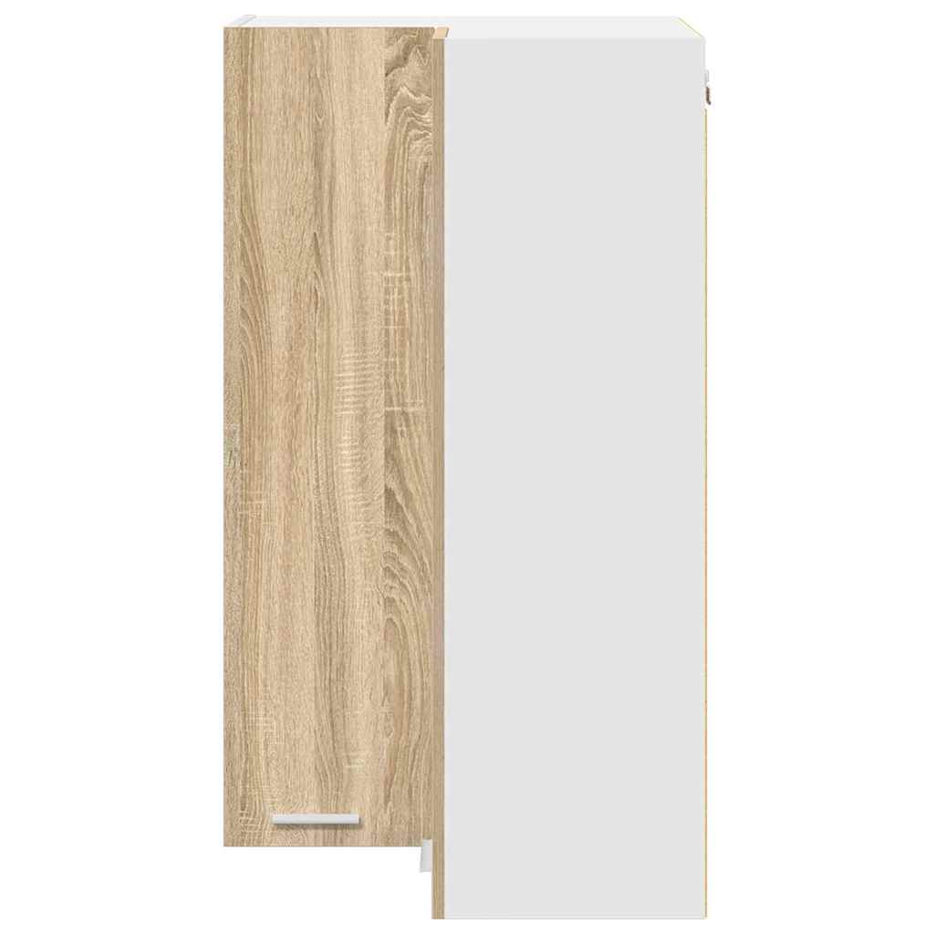 Hanging Cabinet Sonoma Oak and White 57 x 57 x 100 cm