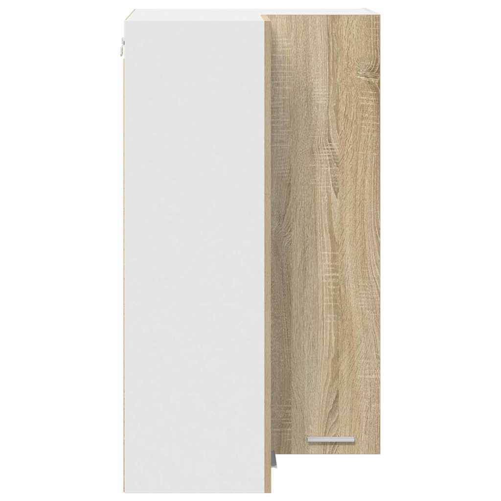 Hanging Cabinet Sonoma Oak and White 57 x 57 x 100 cm