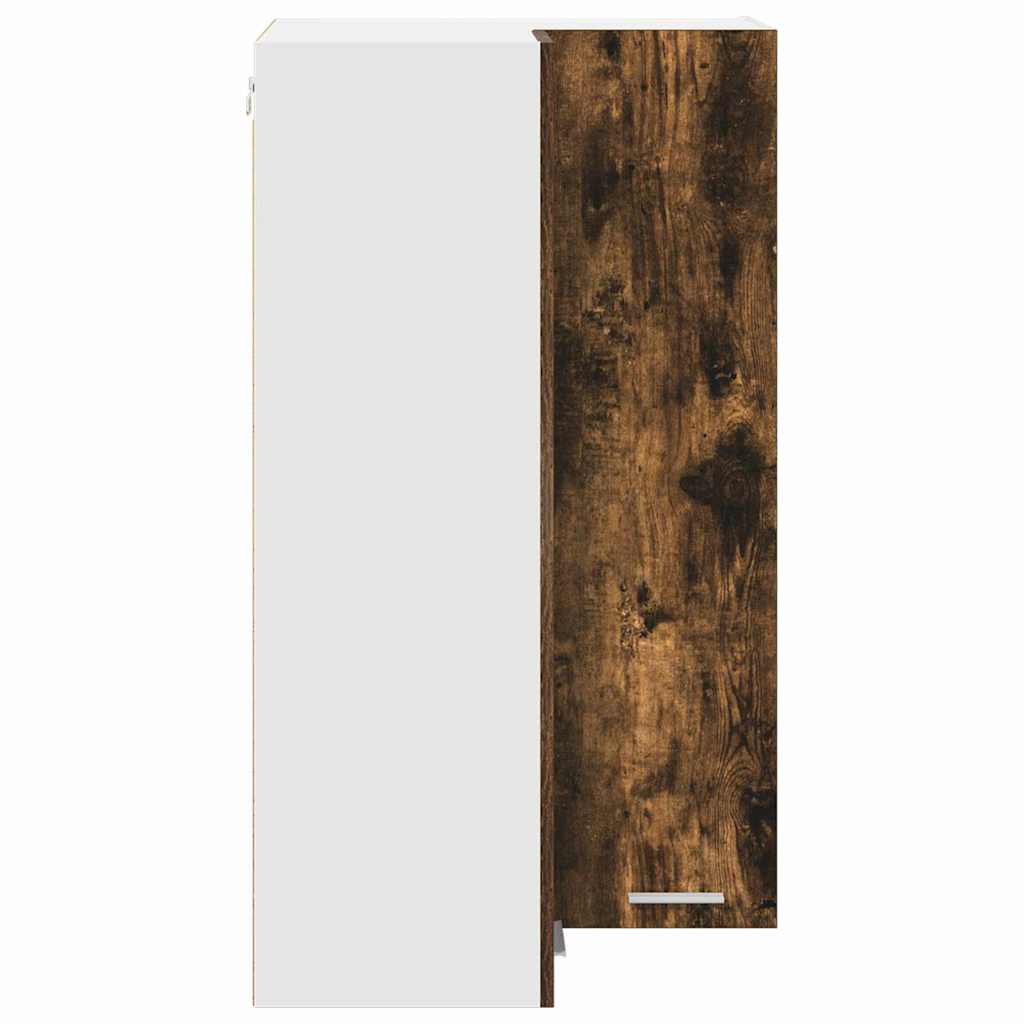 Hanging Cabinet Smoked Oak and White 57 x 57 x 100 cm