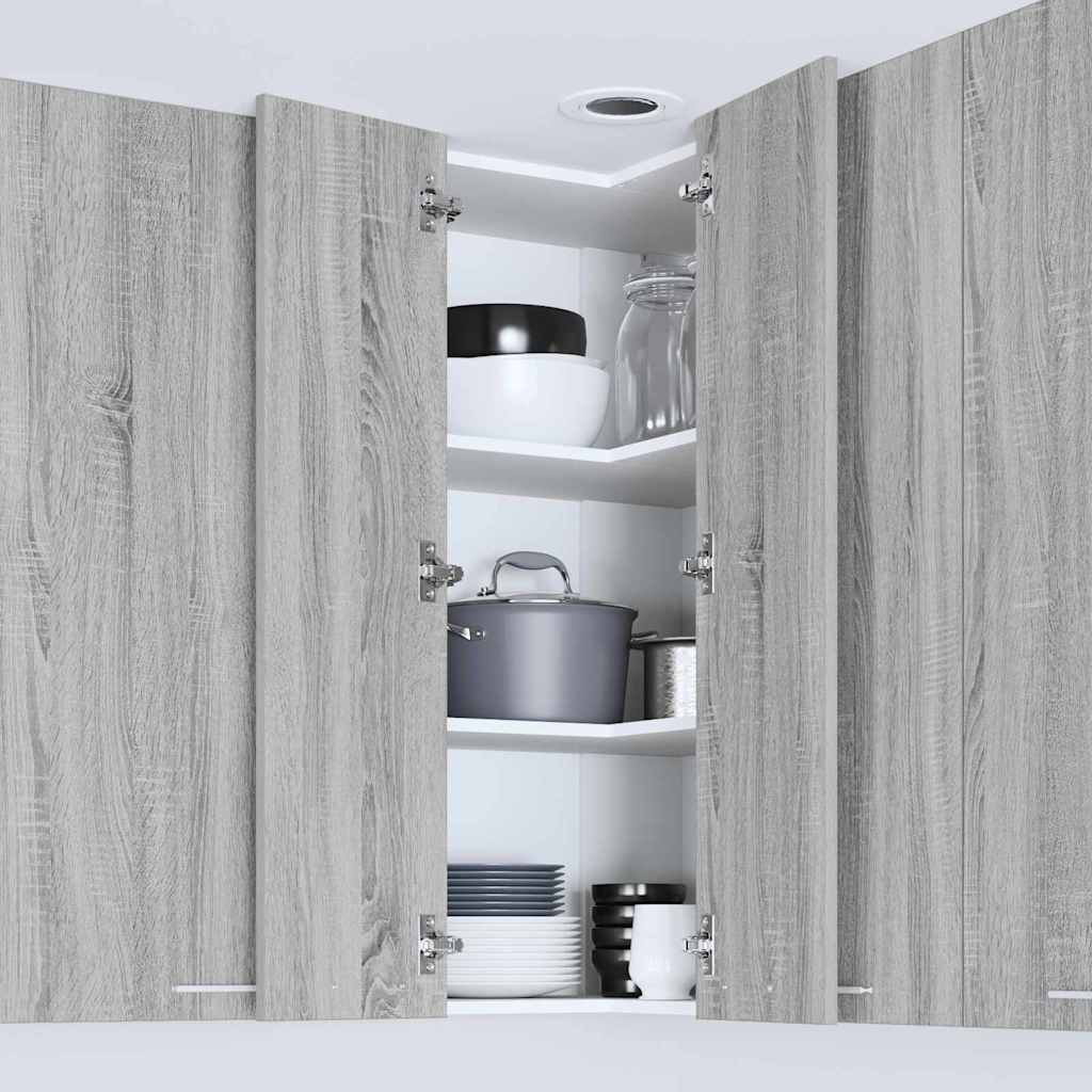 Hanging Cabinet Grey Sonoma and White 57 x 57 x 100 cm