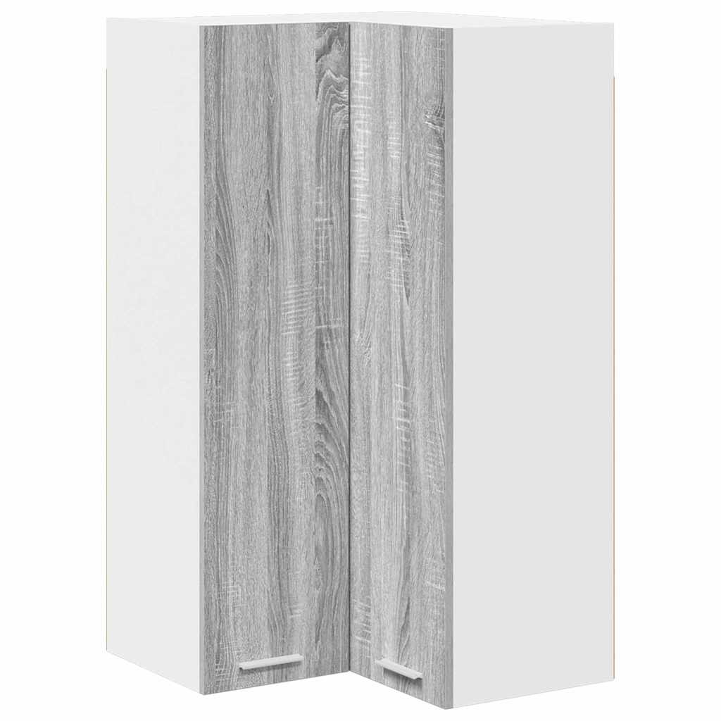 Hanging Cabinet Grey Sonoma and White 57 x 57 x 100 cm