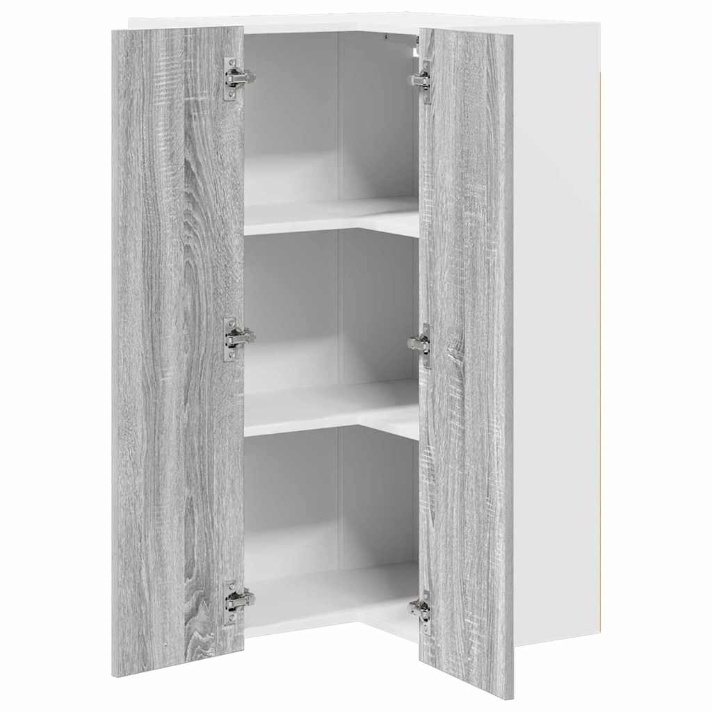 Hanging Cabinet Grey Sonoma and White 57 x 57 x 100 cm