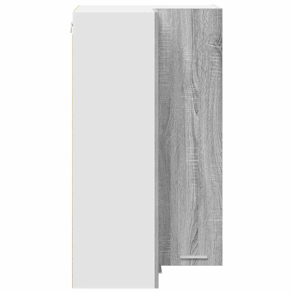 Hanging Cabinet Grey Sonoma and White 57 x 57 x 100 cm