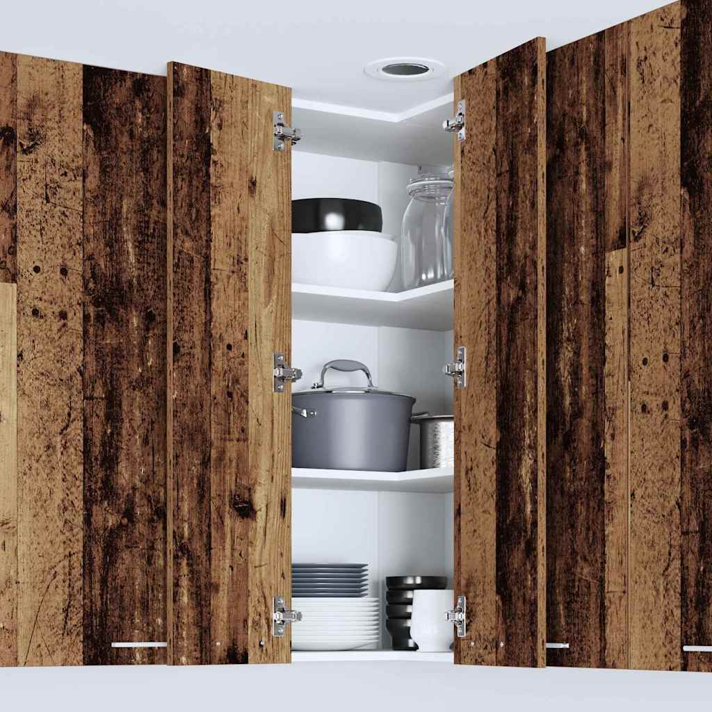 Hanging Cabinet Old Wood and White 57 x 57 x 100 cm