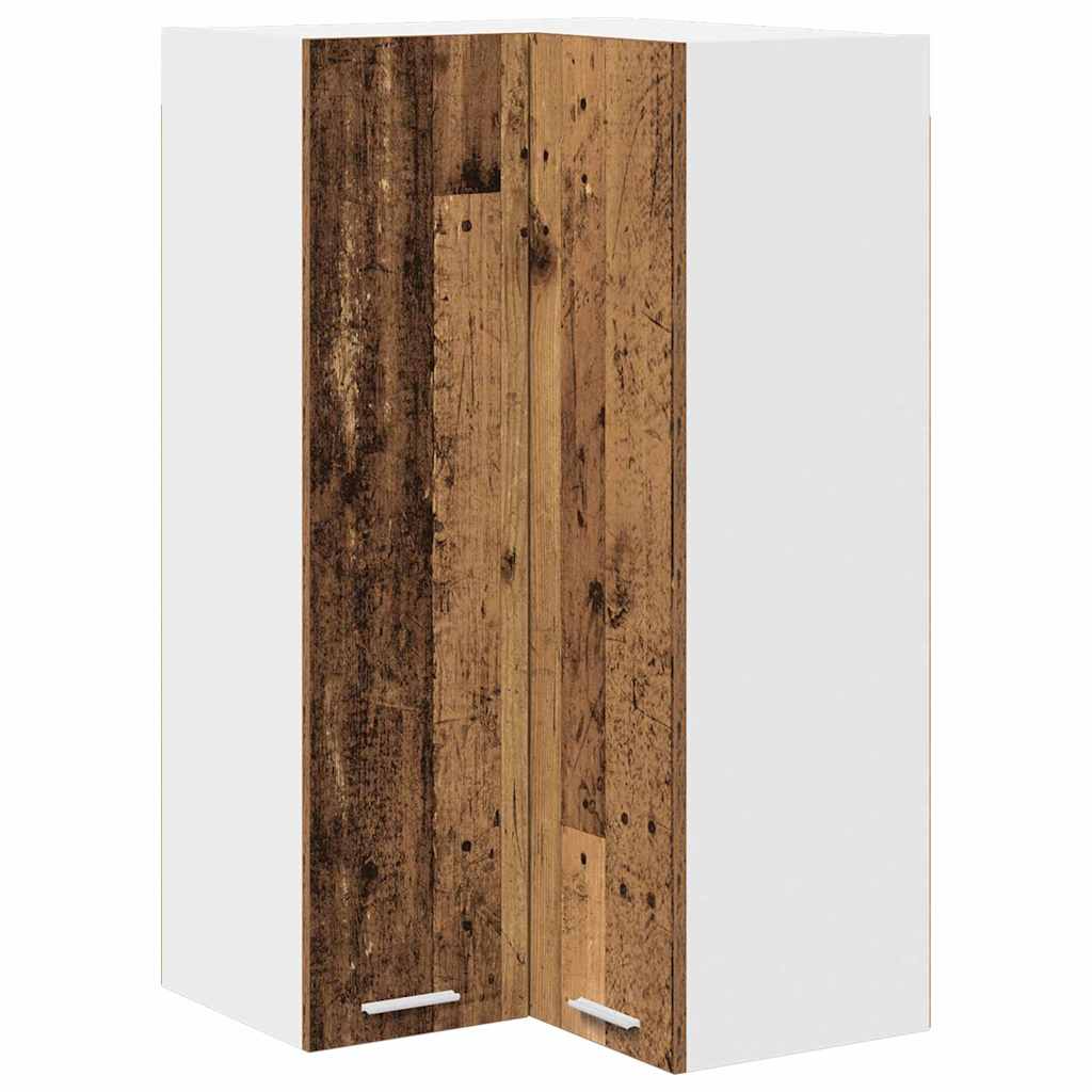 Hanging Cabinet Old Wood and White 57 x 57 x 100 cm