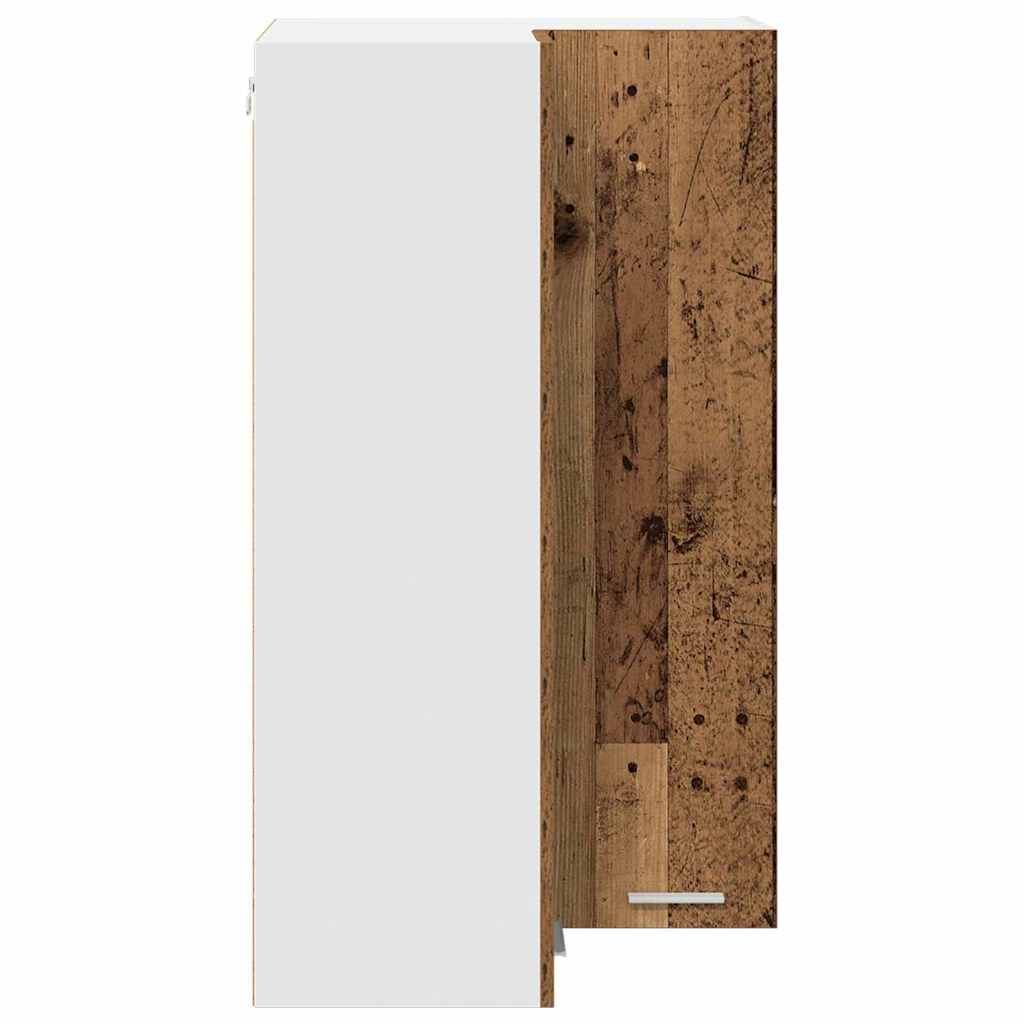 Hanging Cabinet Old Wood and White 57 x 57 x 100 cm