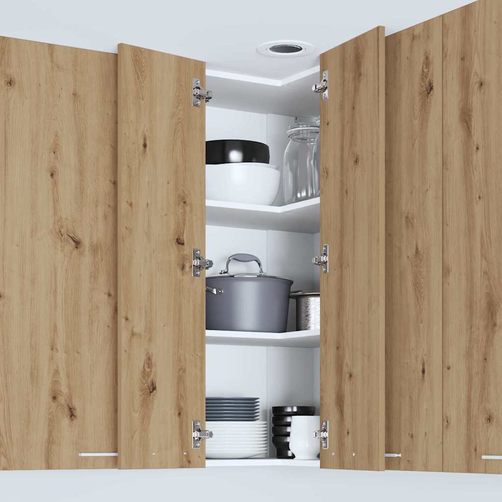 Hanging Cabinet Artisan Oak and White 57 x 57 x 100 cm