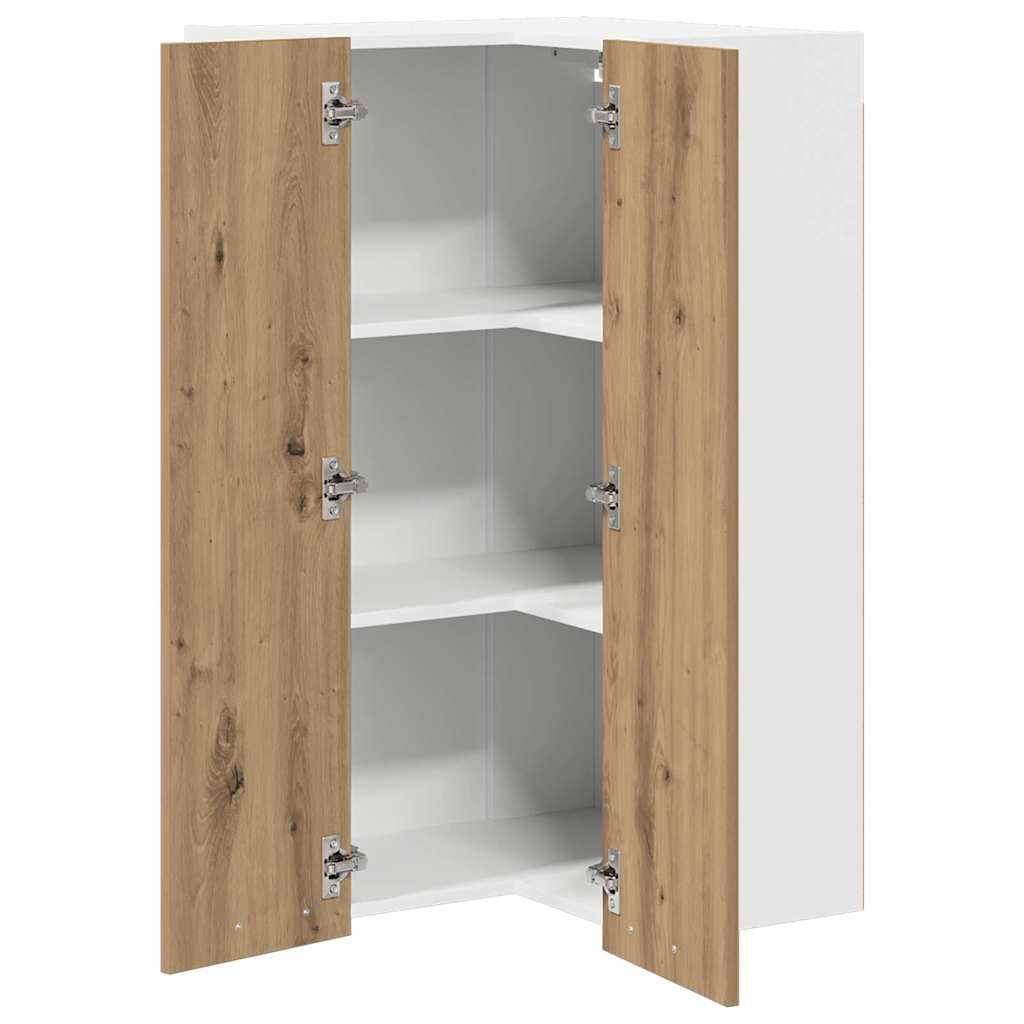 Hanging Cabinet Artisan Oak and White 57 x 57 x 100 cm