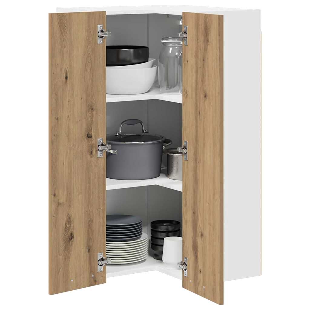 Hanging Cabinet Artisan Oak and White 57 x 57 x 100 cm