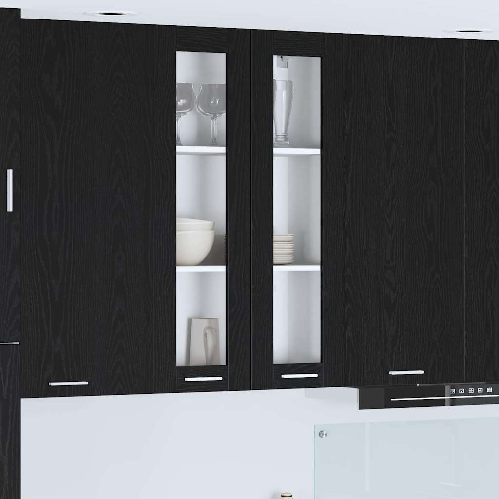 Hanging Cabinet Black Oak 60 x 31 x 100 cm Engineered Wood
