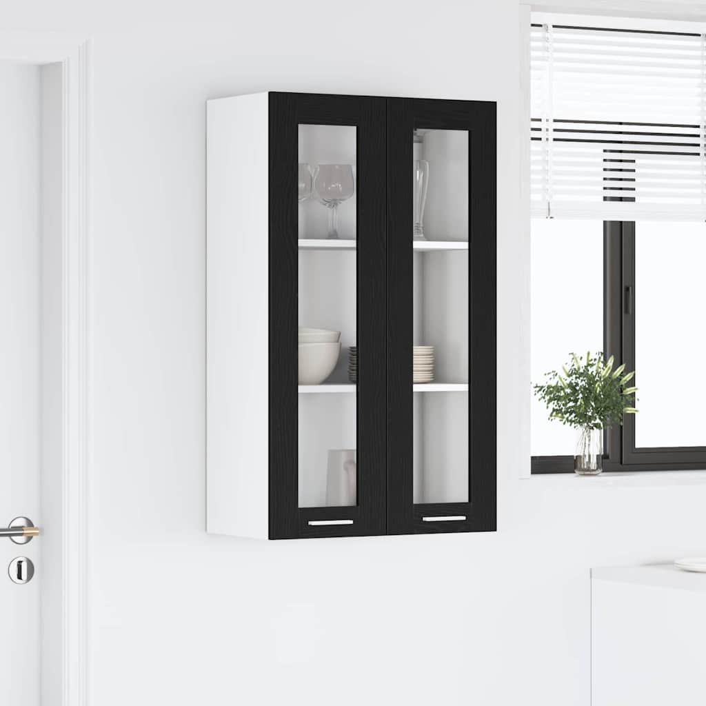 Hanging Cabinet Black Oak 60 x 31 x 100 cm Engineered Wood