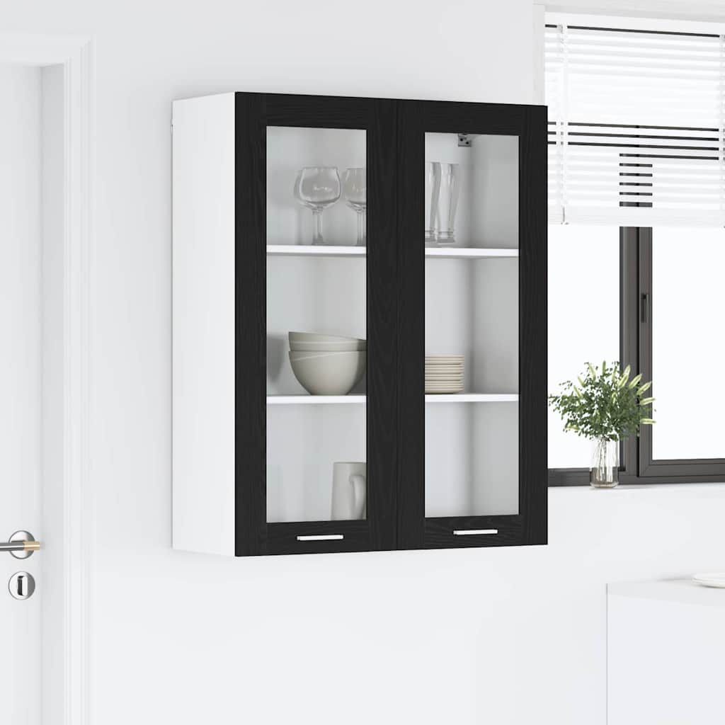 Hanging Cabinet Black Oak 80 x 31 x 100 cm Engineered Wood