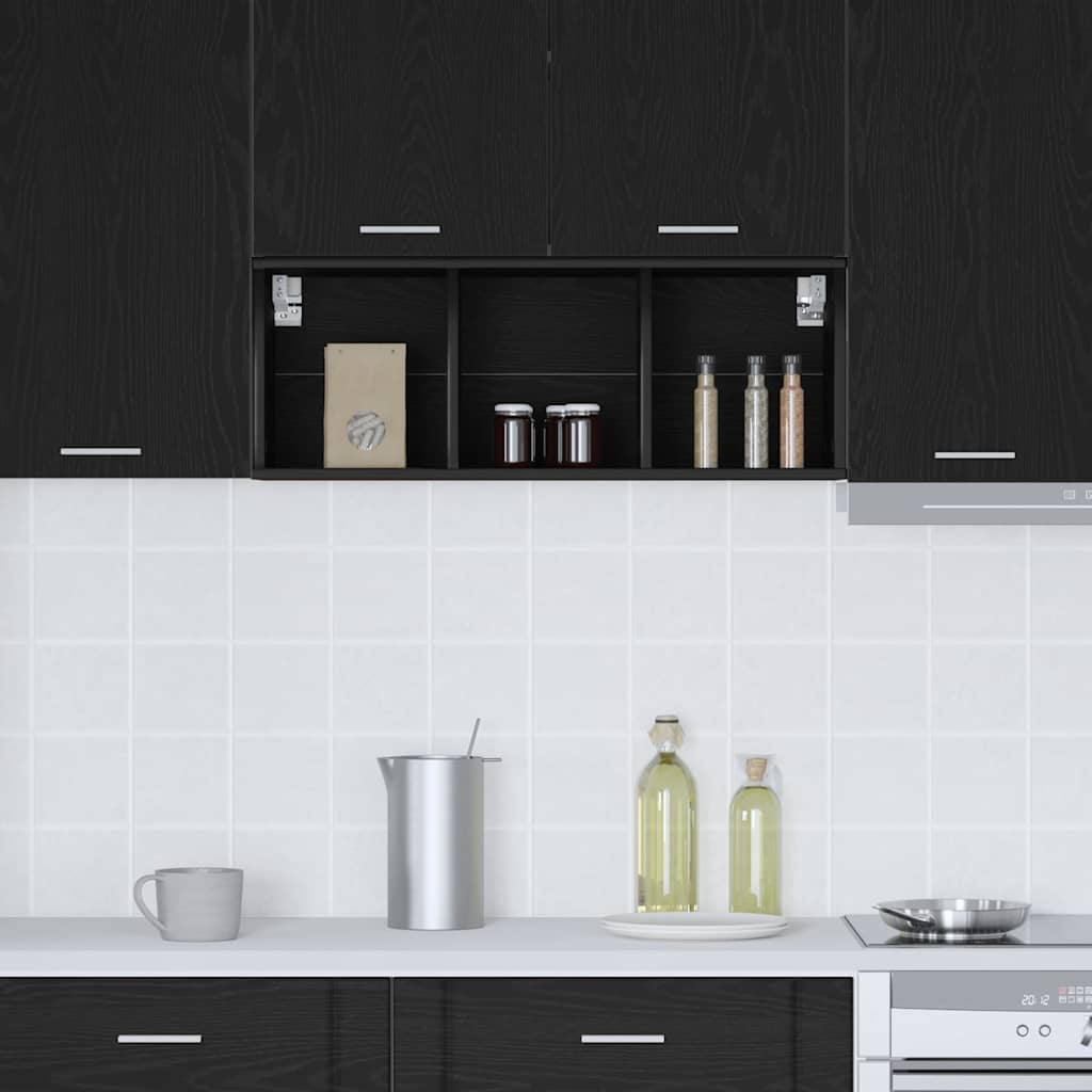 Hanging Cabinet Black Oak 30 x 29.5 x 80 cm Engineered Wood