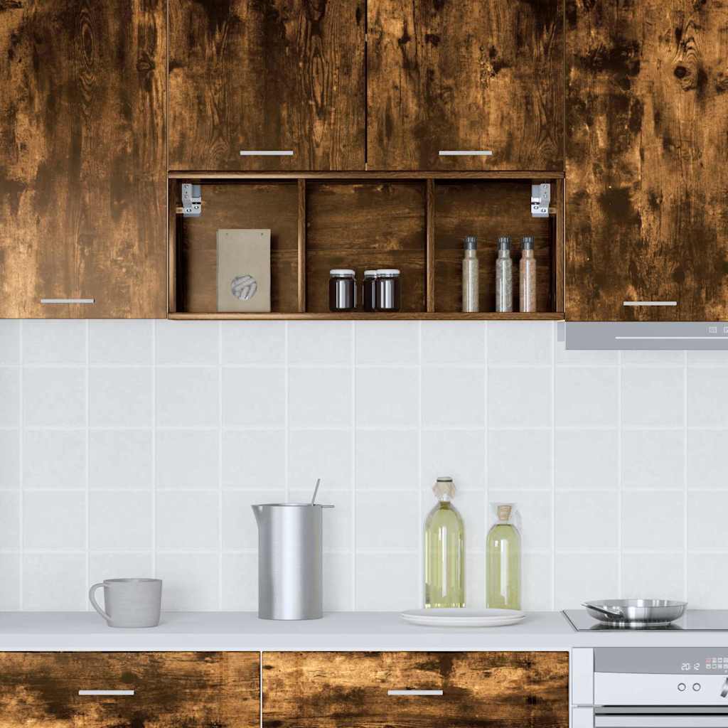 Hanging Cabinet Smoked Oak 30 x 29.5 x 80 cm Engineered Wood