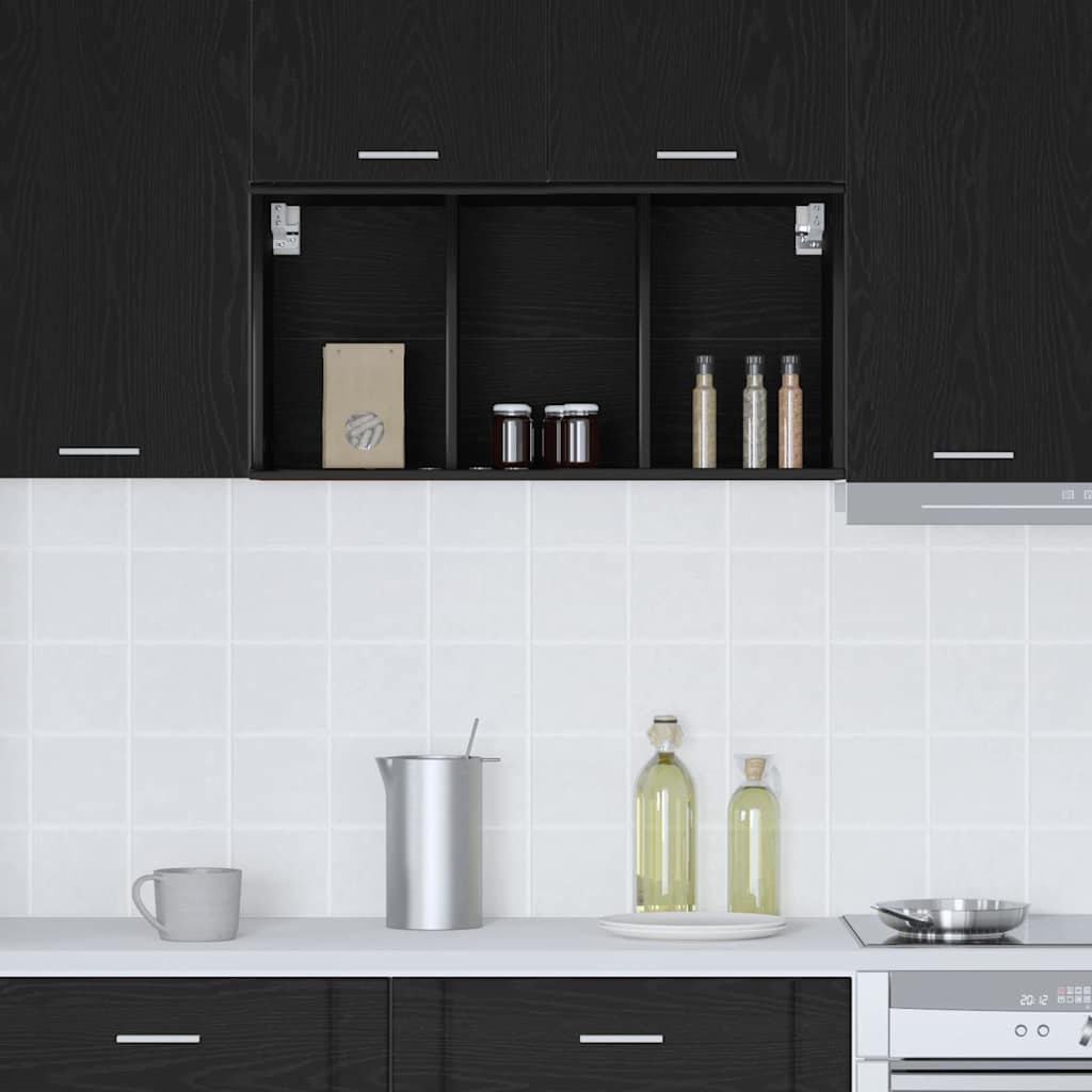 Hanging Cabinet Black Oak 40 x 29.5 x 80 cm Engineered Wood