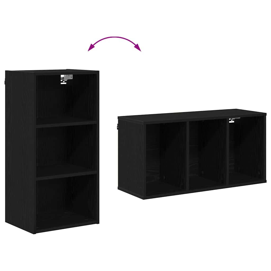 Hanging Cabinet Black Oak 40 x 29.5 x 80 cm Engineered Wood