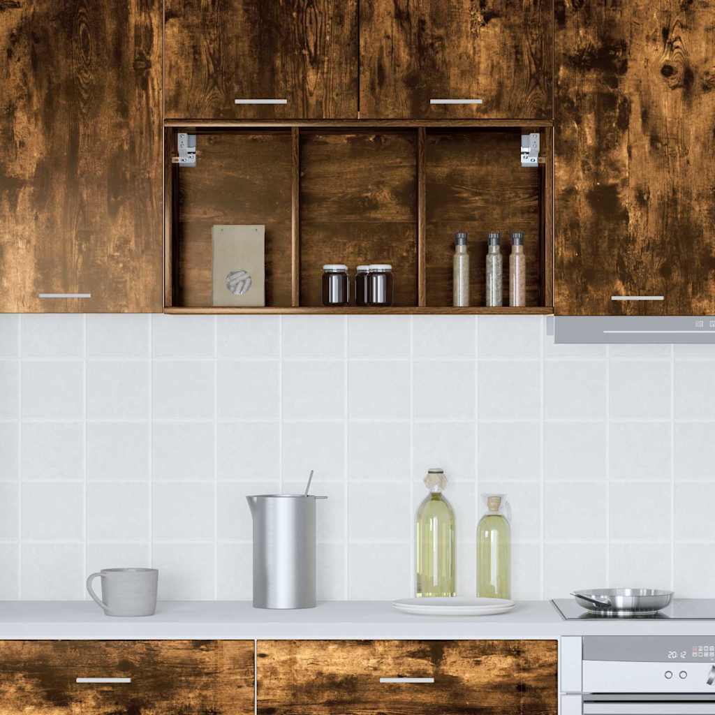 Hanging Cabinet Smoked Oak 40 x 29.5 x 80 cm Engineered Wood