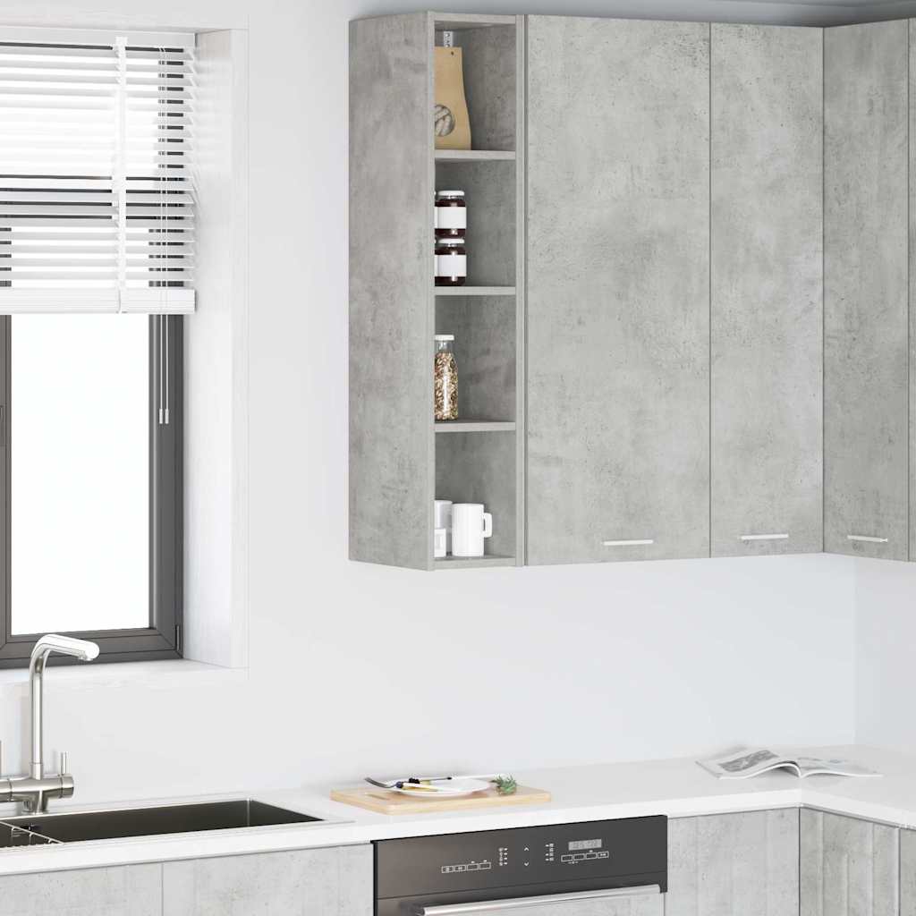 Hanging Cabinet with Storage Concrete Grey 20 x 29.5 x 100 cm