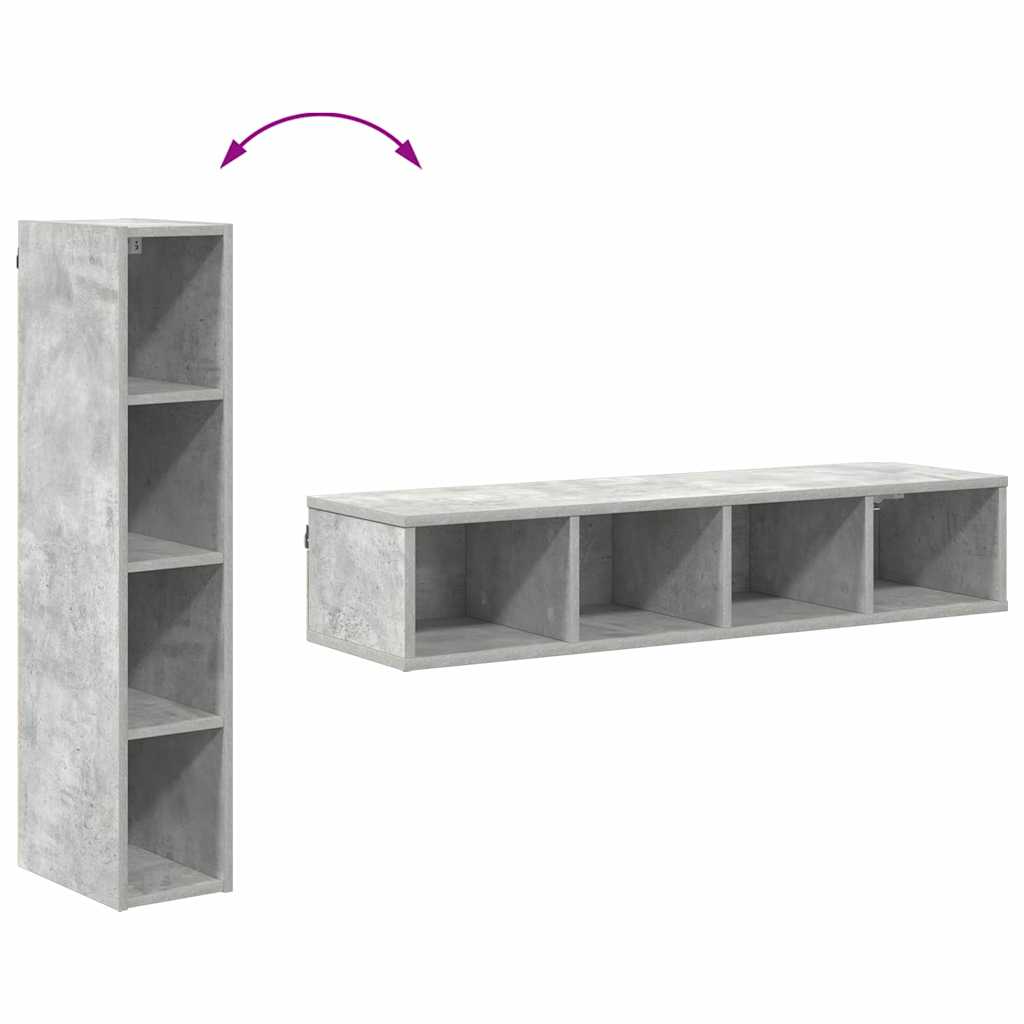 Hanging Cabinet with Storage Concrete Grey 20 x 29.5 x 100 cm