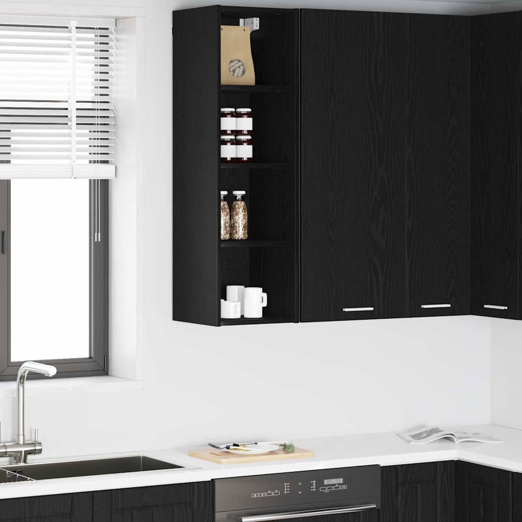 Hanging Cabinet Black Oak 30 x 29.5 x 100 cm Engineered Wood