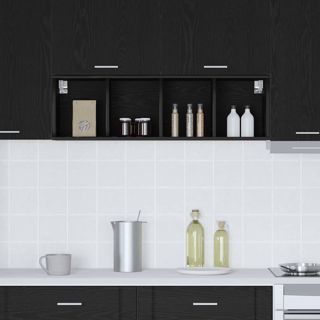 Hanging Cabinet Black Oak 30 x 29.5 x 100 cm Engineered Wood