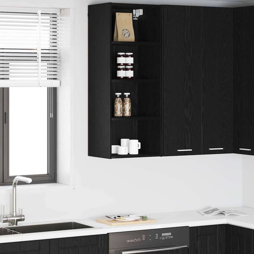 Hanging Cabinet Black Oak 40 x 29.5 x 100 cm Engineered Wood