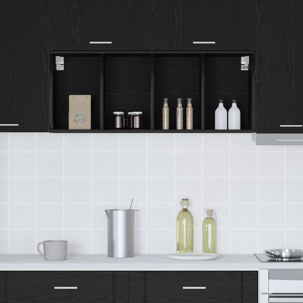 Hanging Cabinet Black Oak 40 x 29.5 x 100 cm Engineered Wood