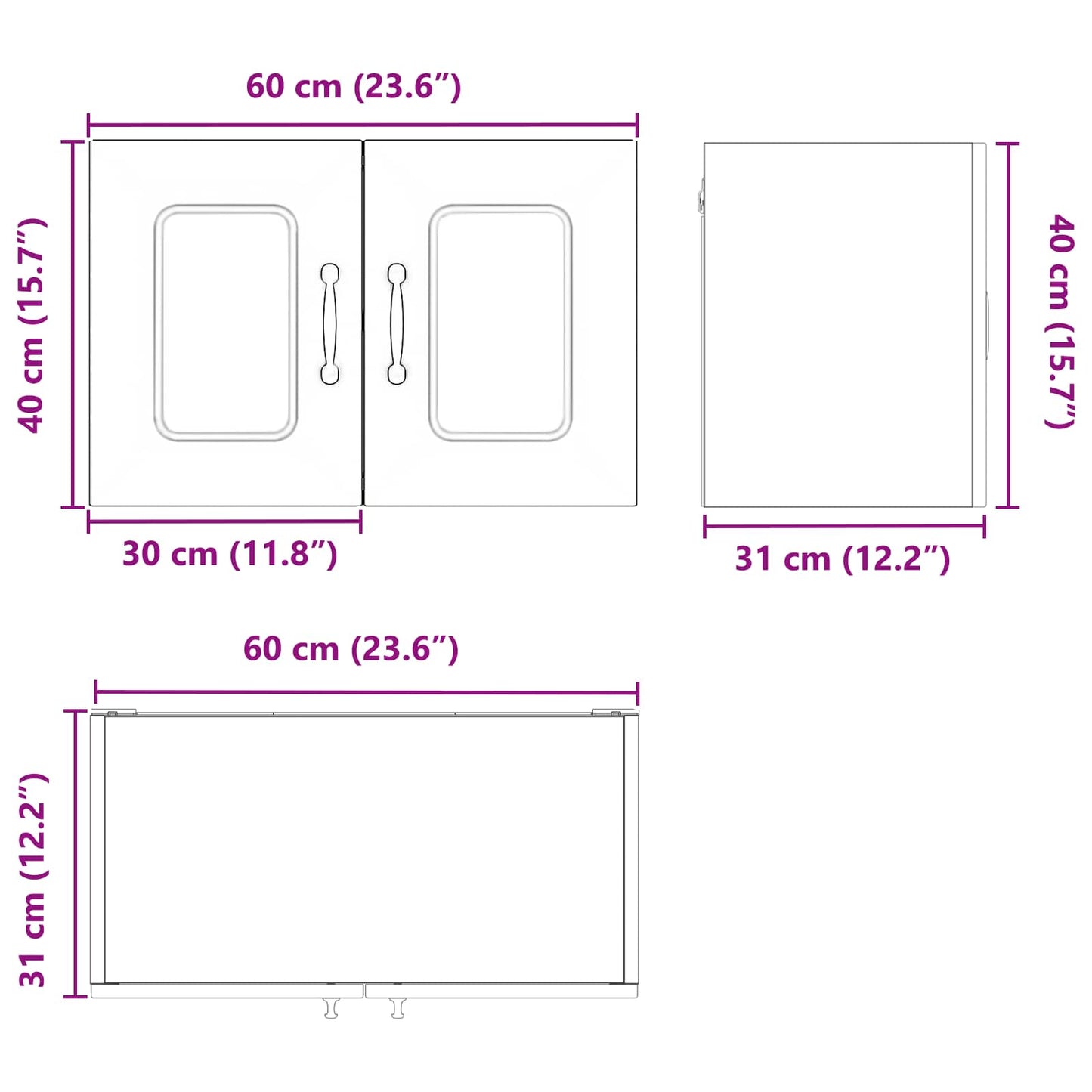 Dishwasher Panel Kalmar 2 pcs Old Wood 60 x 31 x 40 cm