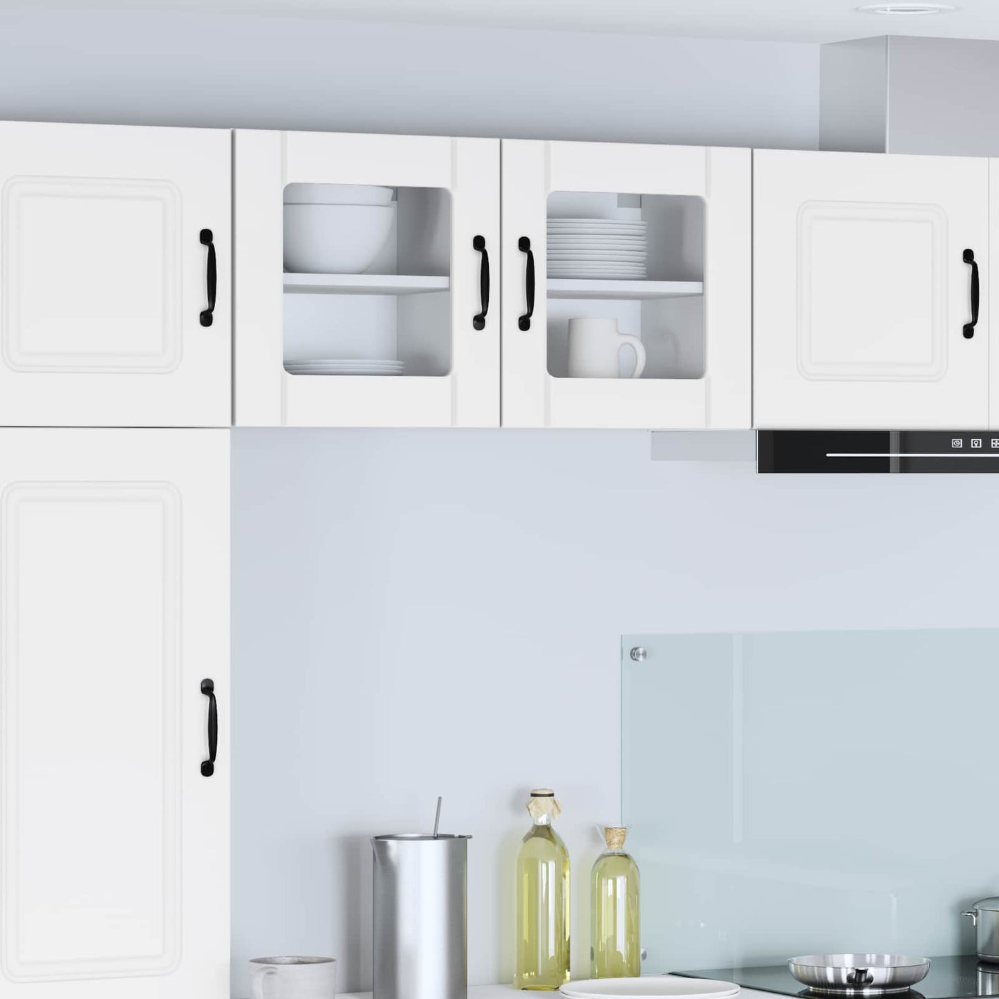 Wall Glass Cabinet LUCCA 2 pcs White 40 x 31 x 40 cm