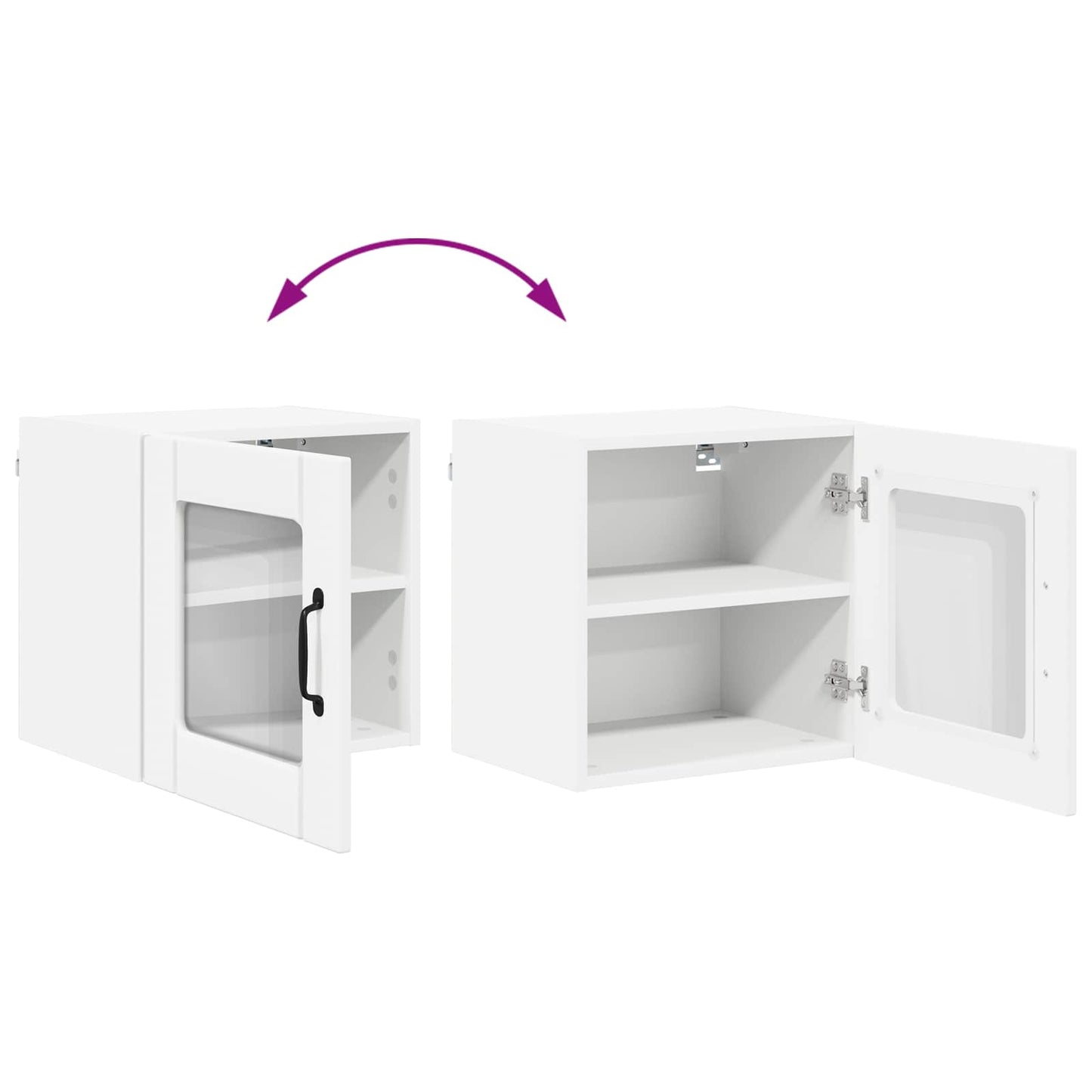 Wall Glass Cabinet LUCCA 2 pcs White 40 x 31 x 40 cm