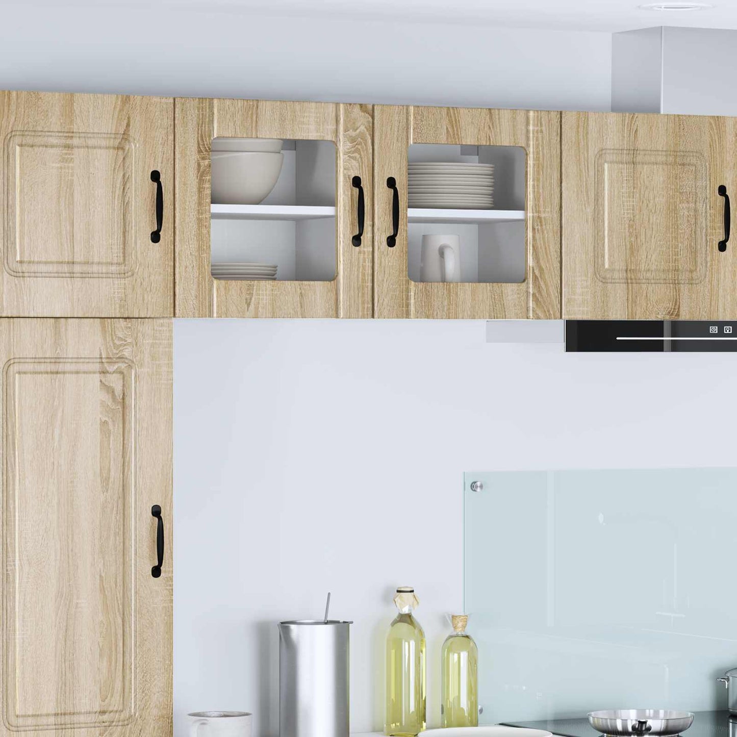 Wall Glass Cabinet LUCCA Sonoma Oak 40 x 31 x 40 cm