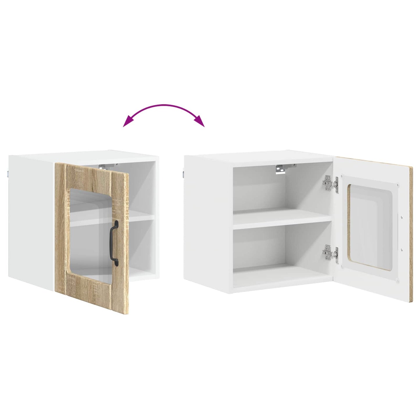 Wall Glass Cabinet LUCCA Sonoma Oak 40 x 31 x 40 cm