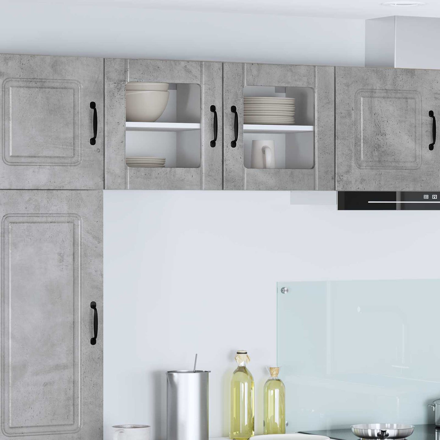 Wall Glass Cabinet LUCCA Concrete Grey 40 x 31 x 40 cm