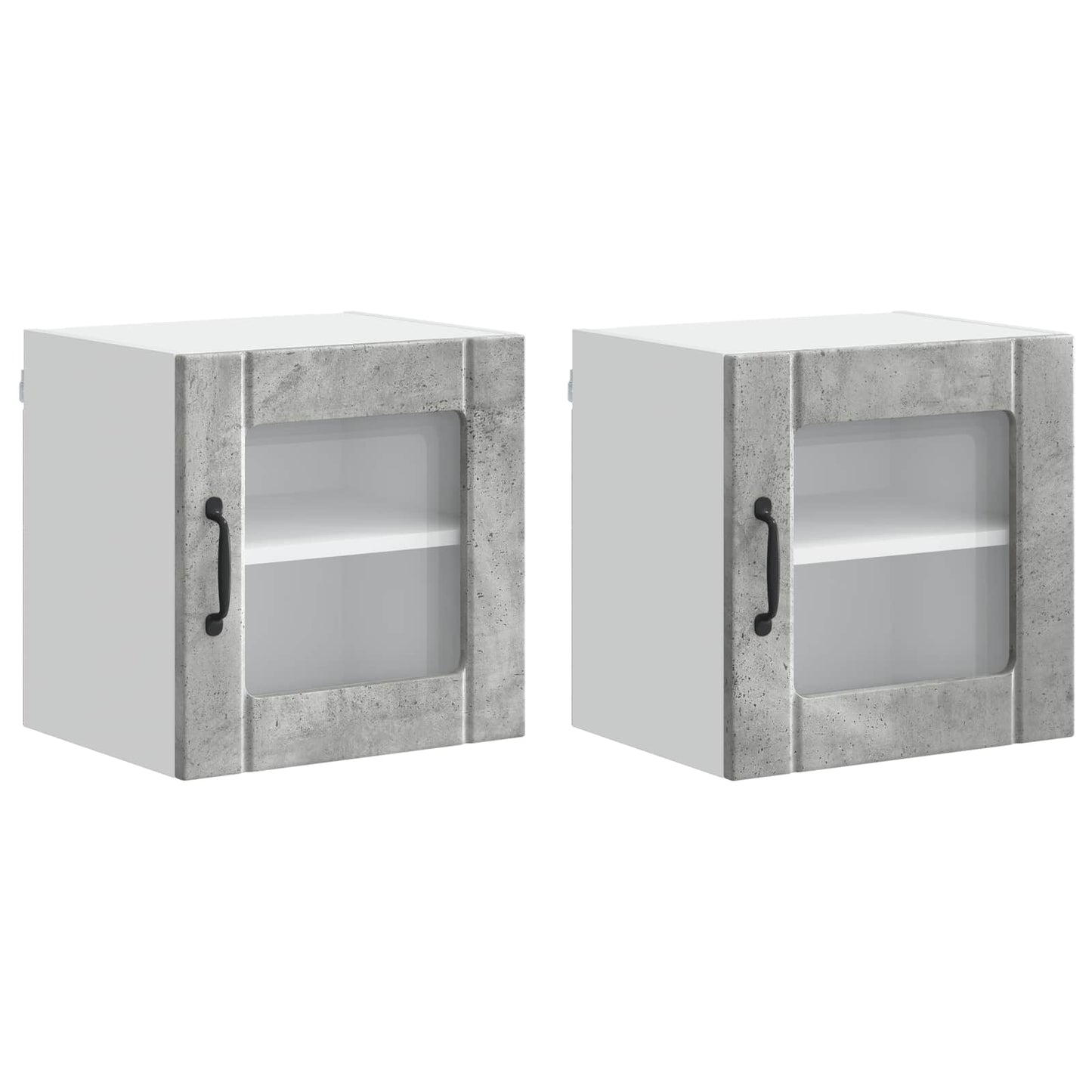 Wall Glass Cabinet LUCCA 2 pcs Concrete Grey 40 x 31 x 40 cm
