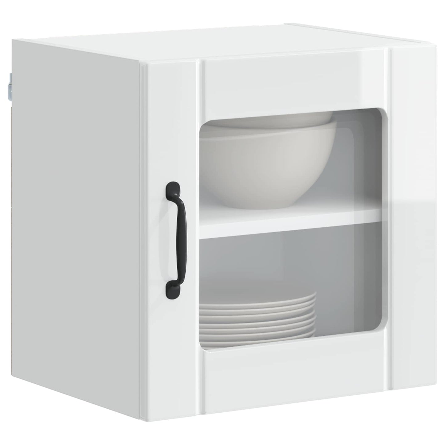 Wall Glass Cabinet LUCCA High Gloss White 40 x 31 x 40 cm