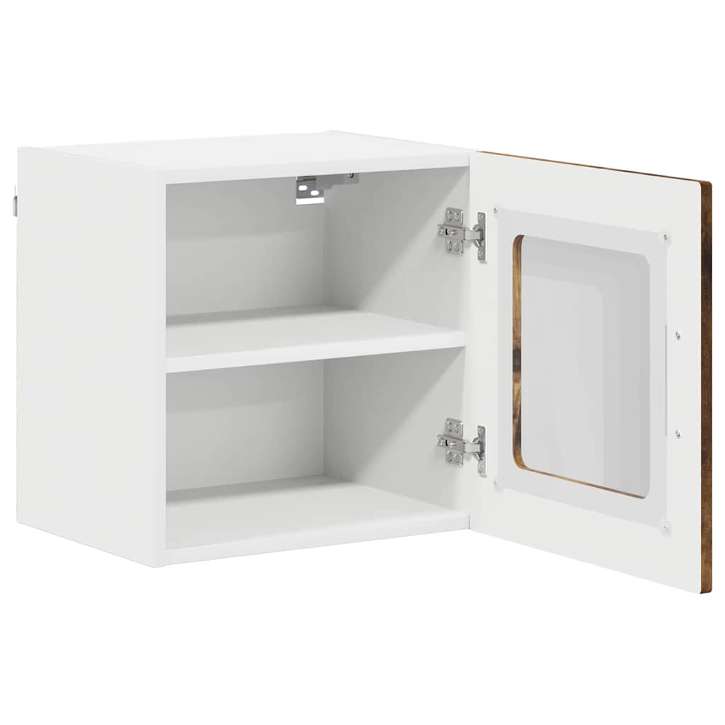 Wall Glass Cabinet Lucca Smoked Oak 40 x 31 x 40 cm
