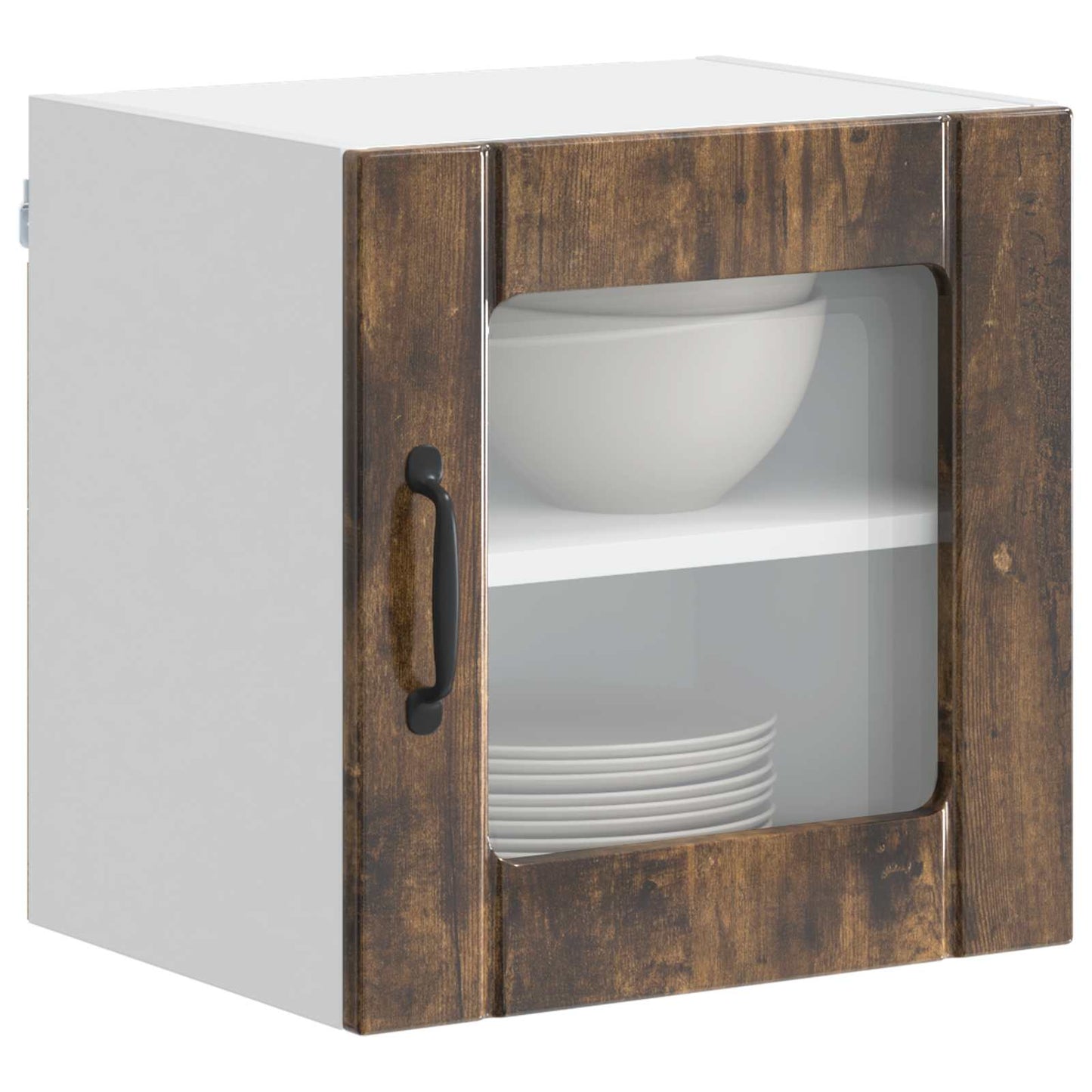 Wall Glass Cabinet Lucca Smoked Oak 40 x 31 x 40 cm