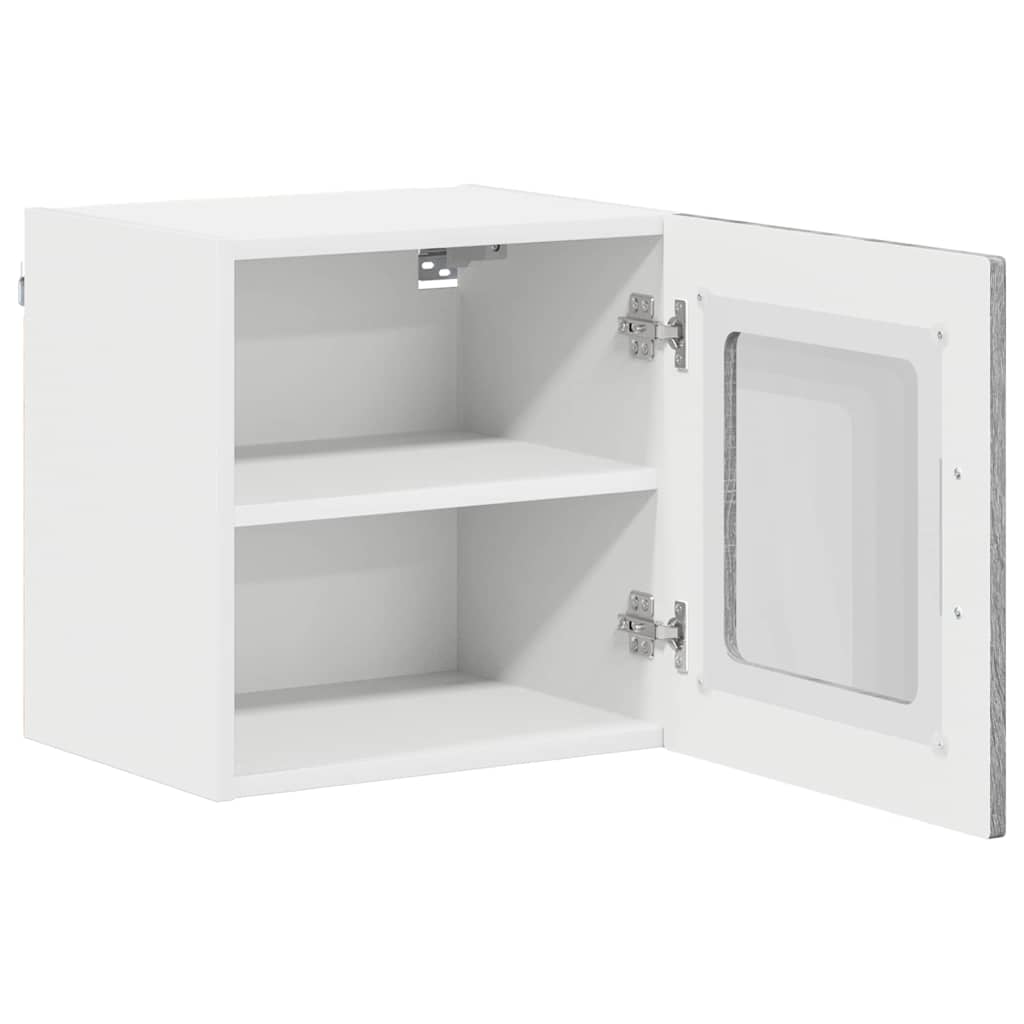 Wall Glass Cabinet LUCCA 2 pcs Grey Sonoma 40 x 31 x 40 cm