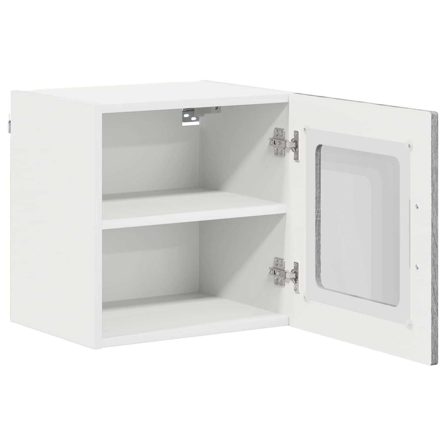Wall Glass Cabinet LUCCA 2 pcs Grey Sonoma Engineered Wood