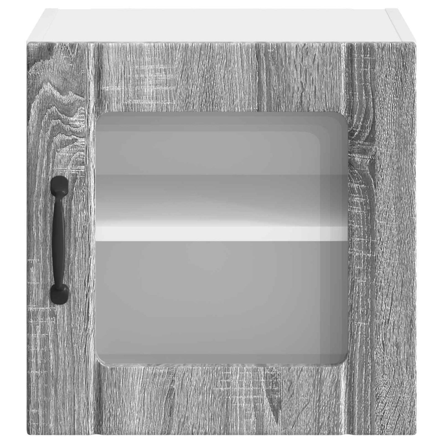 Wall Glass Cabinet LUCCA 2 pcs Grey Sonoma Engineered Wood